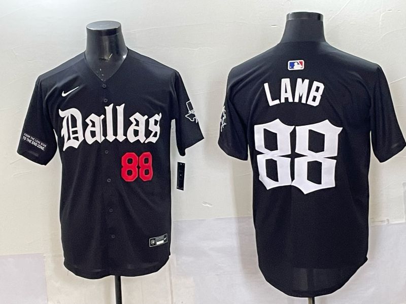 Men 2025 Nike Dallas Cowboys 88 Lamb Black 5th generation Joint Name Limited NFL Jersey 03